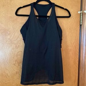 Lululemon black workout tank with built in sports bra (size 8)